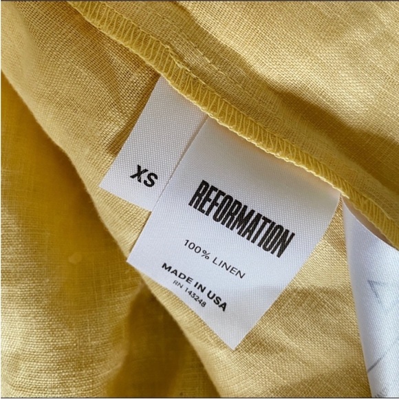 Reformation 100% linen dress in buttercream NWT - Picture 6 of 7